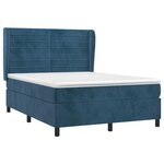 vidaXL Sommier à lattes de lit et matelas Bleu foncé 140x190cm Velours