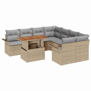 vidaXL Ensemble de canapé de jardin avec coussin beige et gris clair