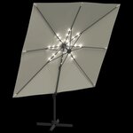 vidaXL Parasol cantilever à LED Blanc sable 400x300 cm