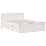 vidaXL Lit bibliothèque sans matelas blanc 160x200 cm bois pin massif