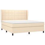 vidaXL Sommier à lattes de lit avec matelas Crème 160x200 cm Tissu