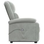 vidaXL Fauteuil gris clair velours