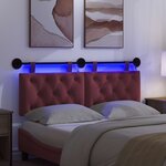 vidaXL Tête de lit suspendue Avec lumière LED Bordeaux Tissu
