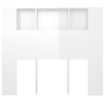 vidaXL Armoire de tête de lit blanc brillant 120x18 5x102 5 cm
