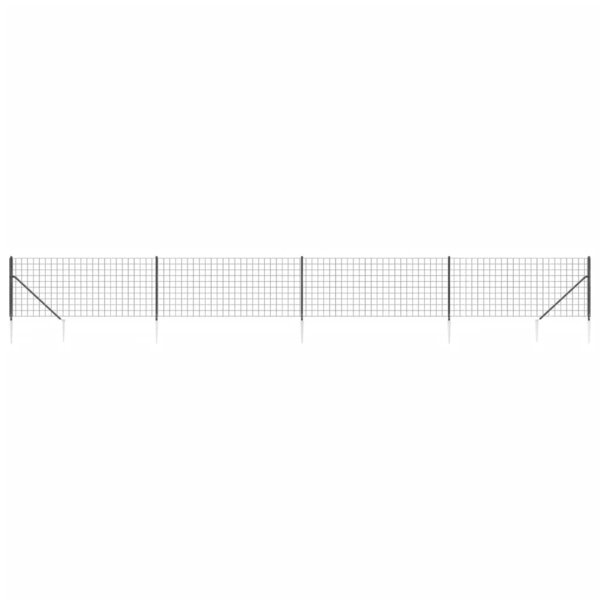 vidaXL Clôture en treillis métallique et ancrage anthracite 1x10 m