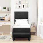 vidaXL Lit box spring avec matelas et banc noir 80x200 cm en velours