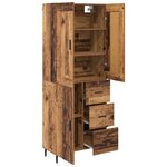 vidaXL Haut Armoire 2 Pièces Bois Ancien Bois Aggloméré et Verre
