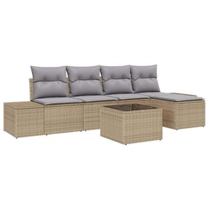 vidaXL Ensemble de canapé de jardin 5 Pièces Beige et Gris clair