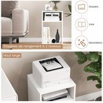 Classeur mobile classeur vertical roulant avec 2 etagères ouvertes support d'imprimante moderne sous le bureau avec roulettes verrouillables pour maison bureau blanc 20_0008289