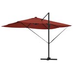 vidaXL Parasol déporté Roma avec LEDs Terracotta 352x251x265 cm Aluminium