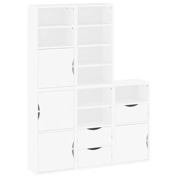 vidaXL Armoires latérales 5 Pièces ODDA blanc 40x24x79 cm bois massif pin
