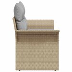 vidaXL Canapé de jardin avec coussin Beige 141 x 62 x 69 cm polyrotin