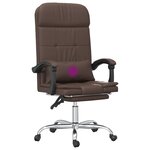 Fauteuil de massage inclinable de bureau informatique étude similicuir brun 02_0025409
