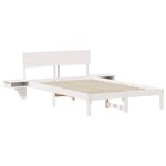 vidaXL Cadre de lit avec tête de lit Blanc 140 x 190 cm Pin massif