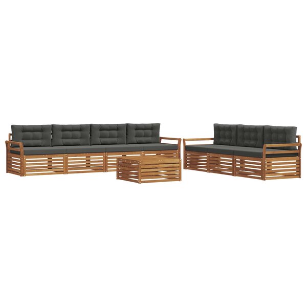 vidaXL Ensemble de canapés d'extérieur 8 Pièces Naturel et Anthracite