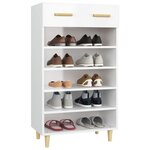 vidaXL Armoire à chaussure Blanc brillant 60x35x105 cm Bois ingénierie