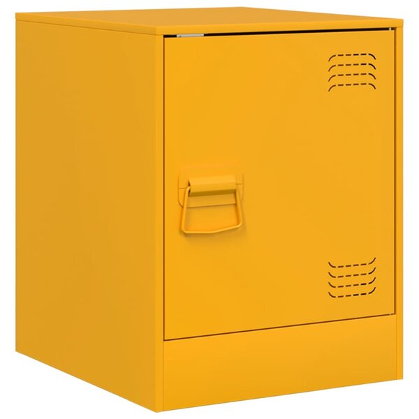 vidaXL Table de chevet jaune moutarde 34 5x39x44 cm acier