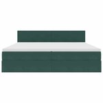 vidaXL Lit de Rangement avec matelas Vert foncé 200 x 200 cm Velours