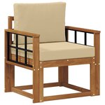 vidaXL Canapé d’extérieur Bois d'acacia massif et polyester Naturel