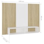 vidaXL Meuble TV mural Blanc et chêne Sonoma 120x23 5x90 cm Aggloméré