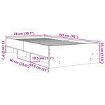 vidaXL Cadre de lit sans matelas chêne sonoma 75x190 cm