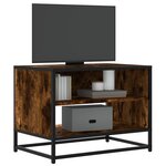 vidaXL Meuble TV chêne fumé 61x40x46 cm bois d'ingénierie et métal