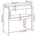 vidaXL Table console Noir 80x30x80 cm Aggloméré