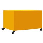 vidaXL Table basse jaune moutarde 68x50x43 5 cm acier laminé à froid