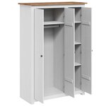 vidaXL Garde-robe 3 portes Blanc 118x50x171 5cm Pin Assortiment Panama