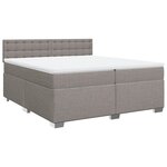 vidaXL Sommier à lattes de lit avec matelas Taupe 200x200 cm Tissu