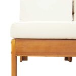vidaXL Canapé de jardin sans accoudoirs coussins 2 places bois acacia