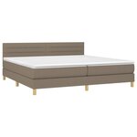vidaXL Sommier à lattes de lit avec matelas Taupe 200x200 cm Tissu