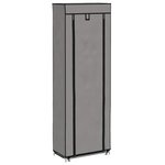 vidaXL Armoire à chaussures avec housse Gris 57x29x162 cm Tissu