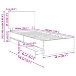 vidaXL Cadre de lit avec tiroir Chêne brun 90 x 190 cm Bois Ingénierie