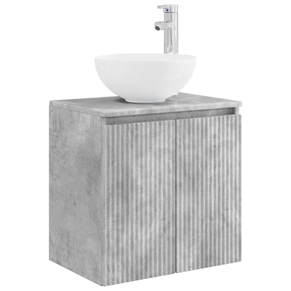 vidaXL Vanité de lavabo mural Gris béton 49 5 x 41 x 64 5 cm
