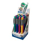 Milan PL1 Présentoir de 20 Portemines - Mine Graphite HB 0 7 mm - Gomme Milan Extra Longue - Couleurs Assorties