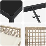 vidaXL Ensemble de salle à manger pour jardin 7 Pièces Beige Poly rotin