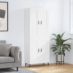 vidaXL Buffet haut Blanc 69 5x34x180 cm Bois d'ingénierie