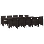vidaXL Ensemble de salle à manger de jardin 11 pièces avec coussins brun en poly rotin