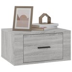vidaXL Table de chevet murale Sonoma gris 50x36x25 cm