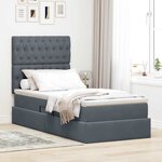 vidaXL Lit avec rangement et matelas Gris foncé 90 x 200 cm Velours