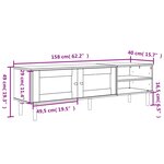 vidaXL Meuble TV SENJA aspect rotin noir 158x40x49cm bois massif pin