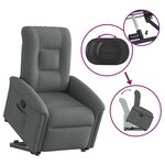 vidaXL Fauteuil inclinable Gris foncé Tissu
