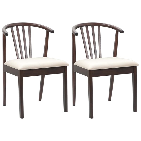 vidaXL Chaise de salle à manger 2 pc Bois de caoutchouc massif