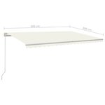Vidaxl auvent manuel rétractable avec led 500x300 cm crème
