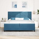 vidaXL Lit à ressorts avec matelas Bleu foncé 200 x 200 cm tissu