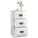 vidaXL Buffet blanc brillant 36x35 5x67 5 cm bois d'ingénierie