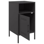 vidaXL Table de chevet noir 36x39x68 cm acier