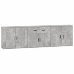 vidaXL Buffets 3 Pièces gris béton bois d'ingénierie