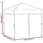 vidaXL Tente de réception pliable avec parois Taupe 2x2 m